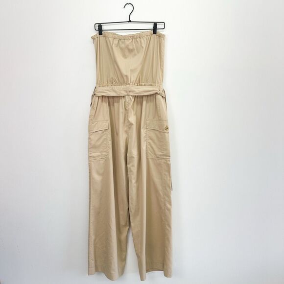 Spiegel Women’s Vintage Strapless Khaki Jumpsuit Matching Oversized Cropped Jack - Picture 7 of 16